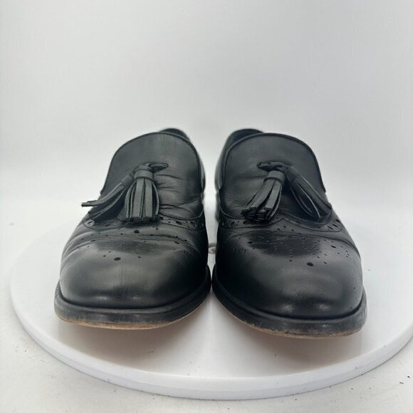 Salamander France Men Size 7.5 EU 40 Tasseled Loafer Slip On Shoes Black Leather - Picture 3 of 13